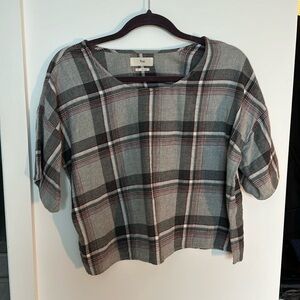TNA plaid top  size small